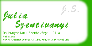 julia szentivanyi business card